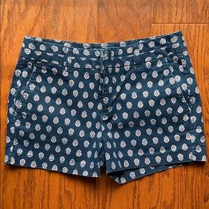 Blue Flowered Khakis by GAP 3 Inch Shorts Sz. 0